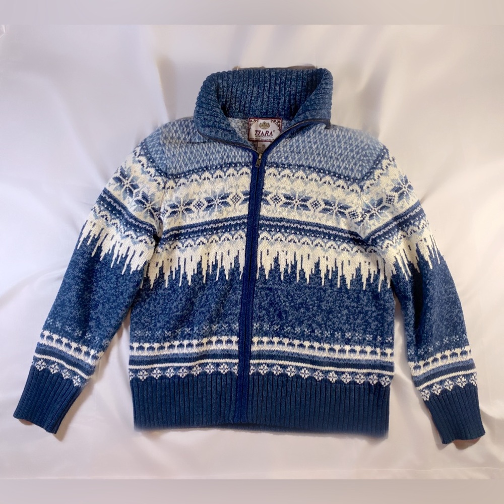 Tiara International 2003 Women’s Blue Zip-Up Sweater - Size M